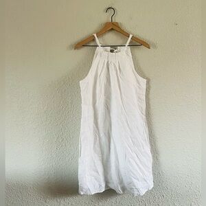 28 Palms high Neck Linen Tie Neck Tank Mini Dress